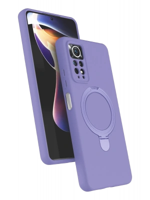 Newface Xiaomi Redmi Note 12 Pro 4G Regal Magsafe Standlı Kapak - Lila