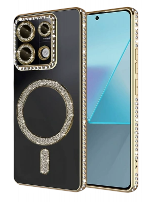 Newface Xiaomi Redmi Note 13 Pro 4G Joke Simli Magneticsafe Kılıf - Gold