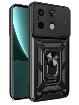 Newface Xiaomi Redmi Note 13 Pro 4G Pars Lens Yüzüklü Silikon - Siyah