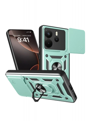 Newface Xiaomi Redmi Note 14 4G Pars Lens Yüzüklü Silikon - Yeşil