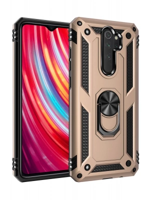 Newface Xiaomi Redmi Note 8 Pro Kılıf Sofya Yüzüklü Silikon Kapak - Gold