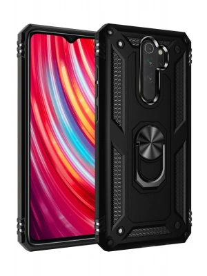 Newface Xiaomi Redmi Note 8 Pro Kılıf Sofya Yüzüklü Silikon Kapak - Siyah