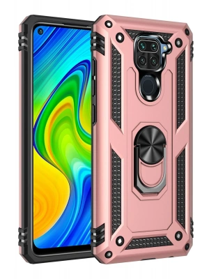 Newface Xiaomi Redmi Note 9 Kılıf Sofya Yüzüklü Silikon Kapak - Rose