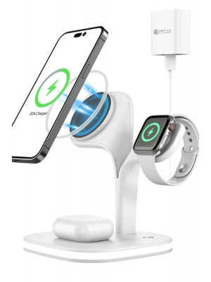 Newface YM-UD22 Kablosuz Şarj Masaüstü Set - Beyaz