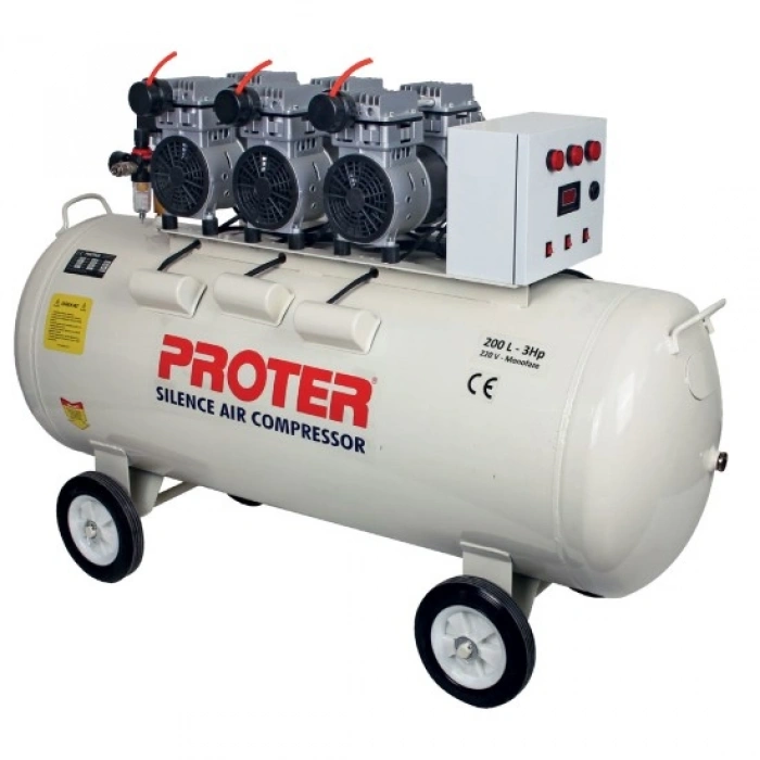 Proter PR 203 S 200 LT 3 HP Sessiz & Yağsız Hava Kompresörü