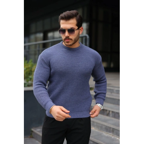 Erkek Bisiklet Yaka Örme Kazak