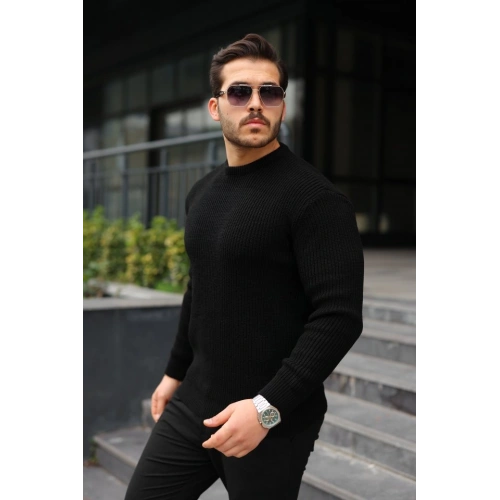 Erkek Bisiklet Yaka Örme Kazak