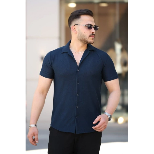 Erkek Kısa Kollu örme Kumaş Pamuklu Gömlek