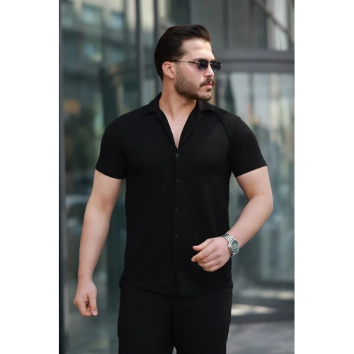 Erkek Kısa Kollu örme Kumaş Pamuklu Gömlek