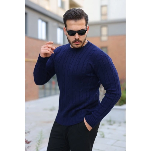 Erkek örgü Desen Bisiklet Yaka Kazak