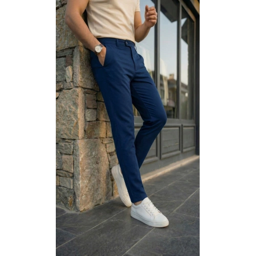 Erkek Slim Fit Dilli Kumaş Pantolon