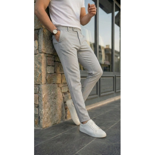 Erkek Slim Fit Dilli Kumaş Pantolon