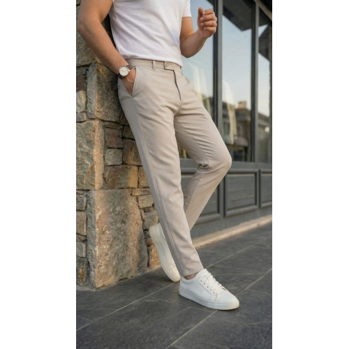 Erkek Slim Fit Dilli Kumaş Pantolon