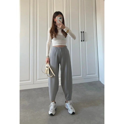 Kadın Krep Kumaş Balon Pantolon