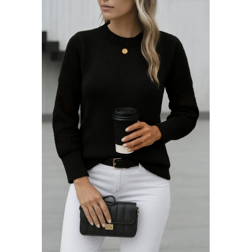 Kadın Uzun Kollu Bisiklet Yaka Triko Bluz