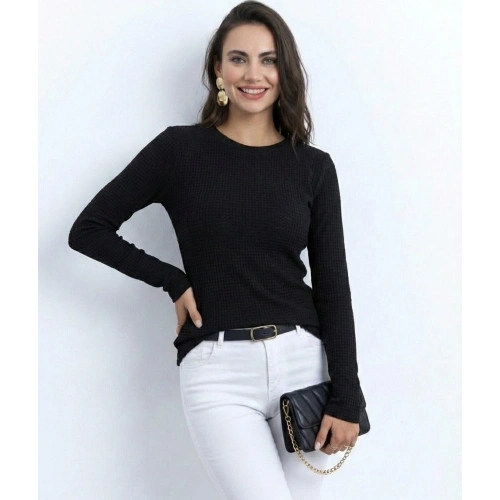 Kadın Uzun Kollu Bisiklet Yaka Triko Kazak