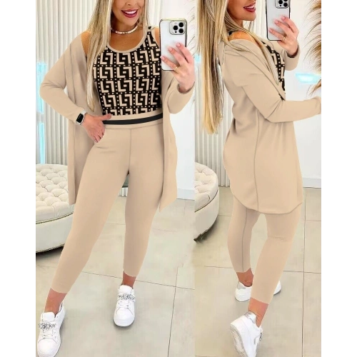 Kadın Uzun Kollu Krep üçlü Takım