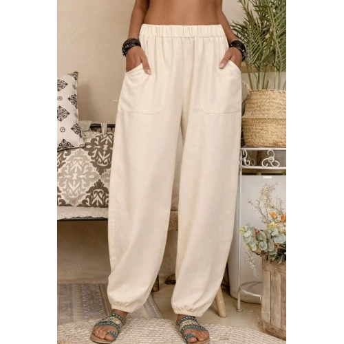 Kadın Yüksek Bel Cep Detaylı Pantolon