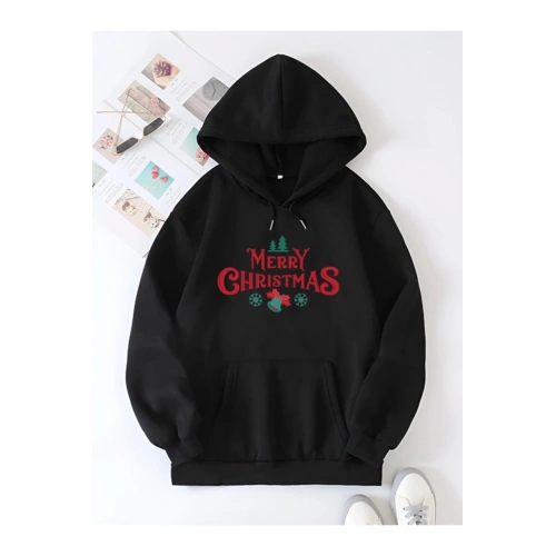 Merry Chrıstmas Sweatshirt - Hodie - Siyah