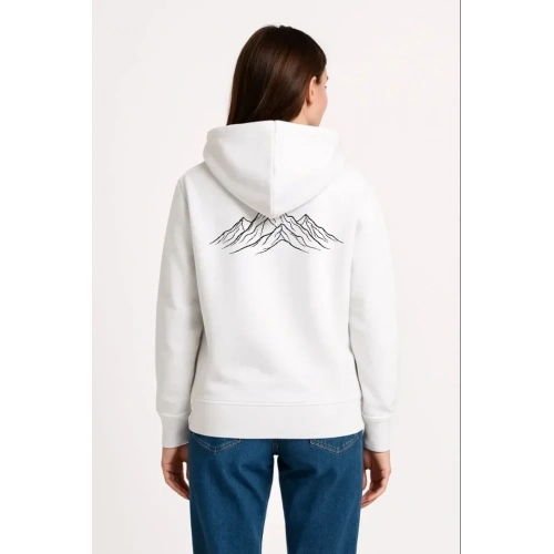 Nihilist Penguen Özel Tasarım Oversize Kapüşonlu Sweatshirt - Beyaz