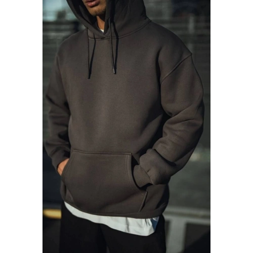 Üç İplik Penye Kapşonlu Basic SweatShirt - Antrasit