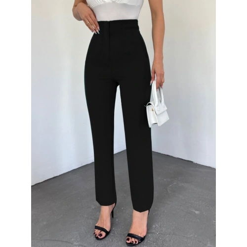 Zra Pileli Havuç Pantolon -Siyah