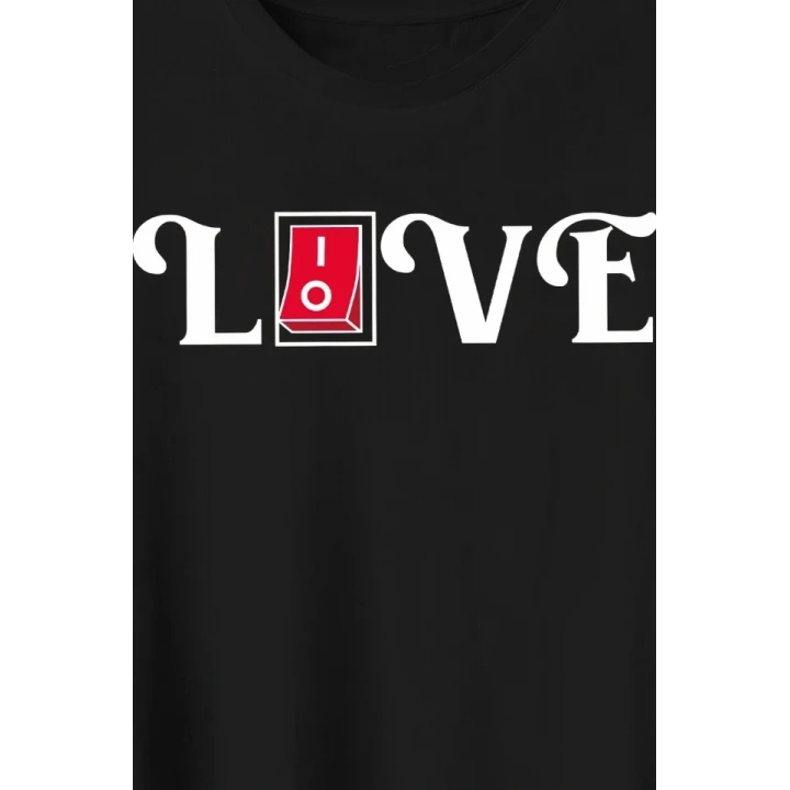 14 Şubat Sevgililer Günü Love Baskılı Oversize Bisiklet Yaka T-shirt - Siyah