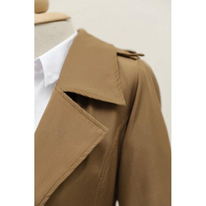 Astarlı Kemerli Trenckot -Taba