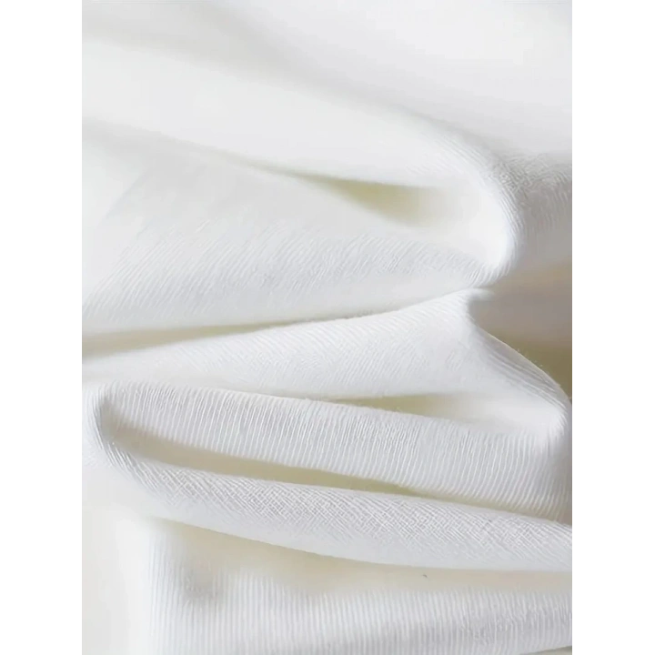 Baskılı Oversize Bisiklet Yaka T-shirt - Beyaz