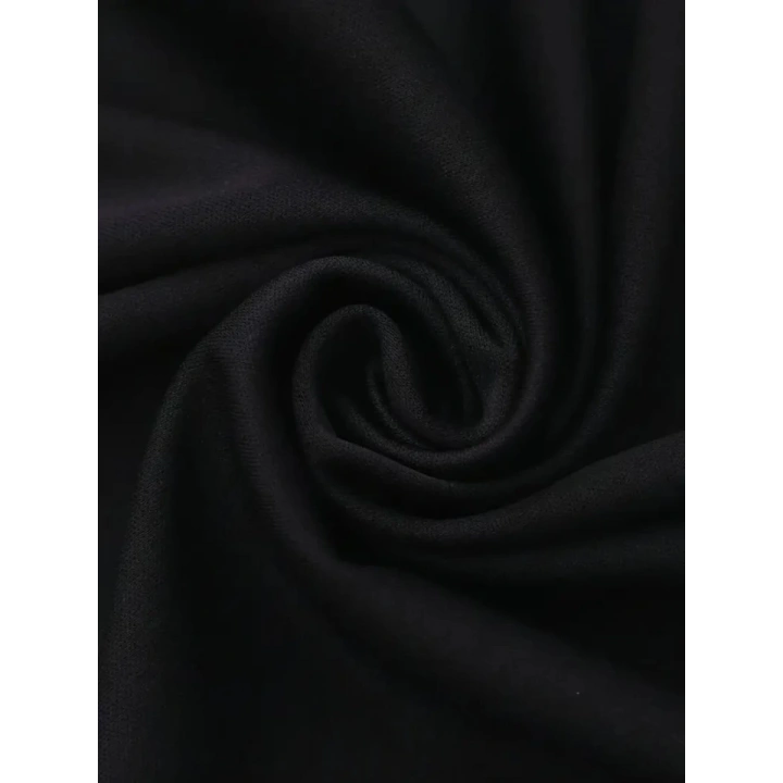 Baskılı Oversize Bisiklet Yaka T-shirt - Siyah