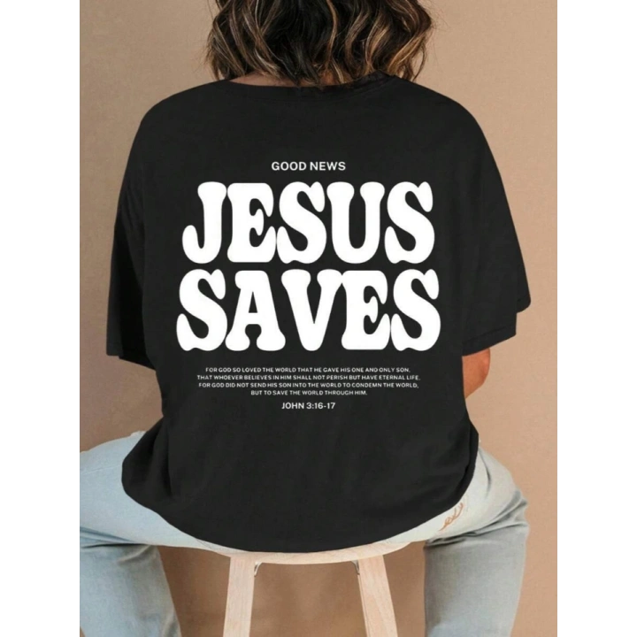 Baskılı T-shirt - Siyah
