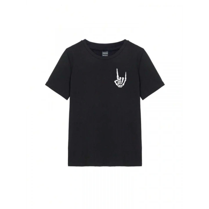 Baskılı T-shirt - Siyah