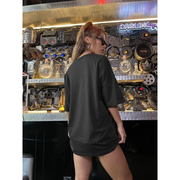 Baskılı T-shirt - Siyah
