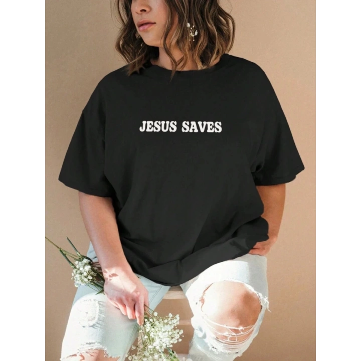 Baskılı T-shirt - Siyah