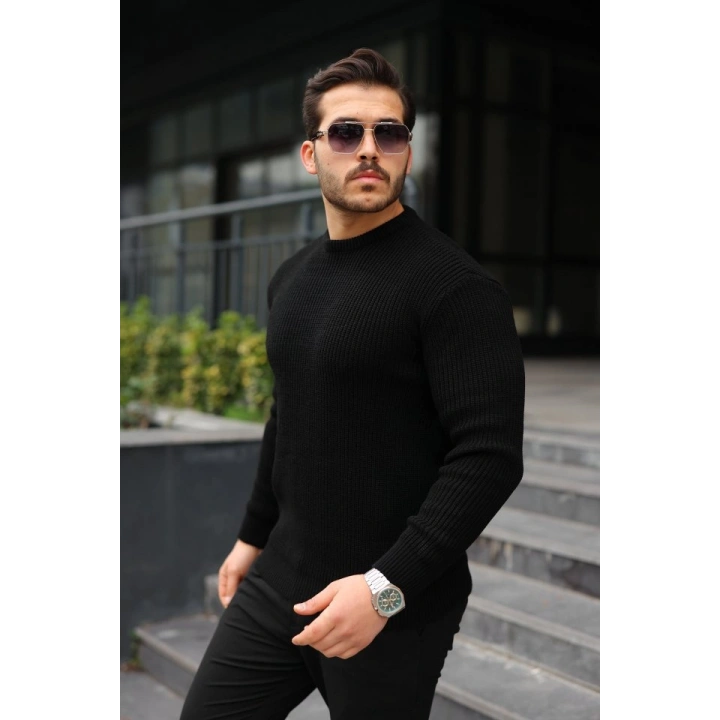 Erkek Bisiklet Yaka Örme Kazak