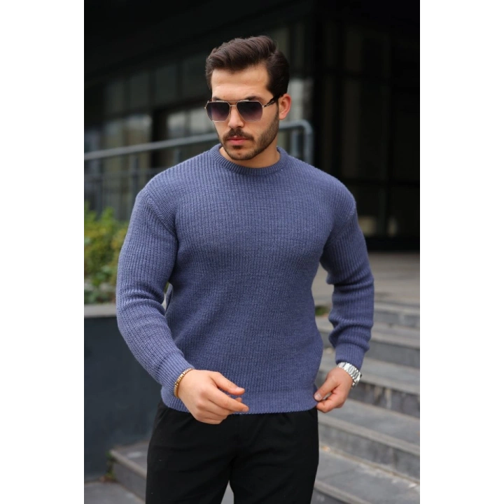 Erkek Bisiklet Yaka Örme Kazak