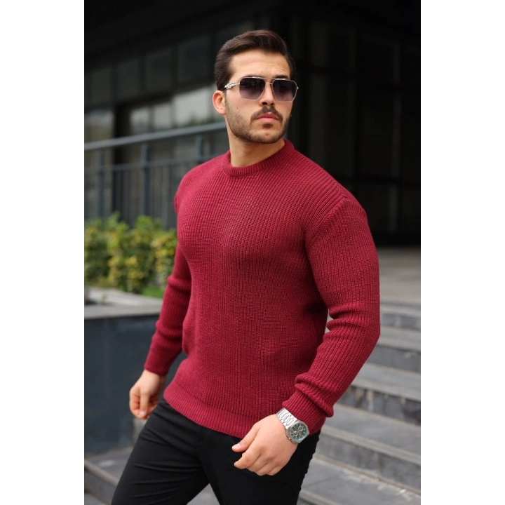 Erkek Bisiklet Yaka Örme Kazak