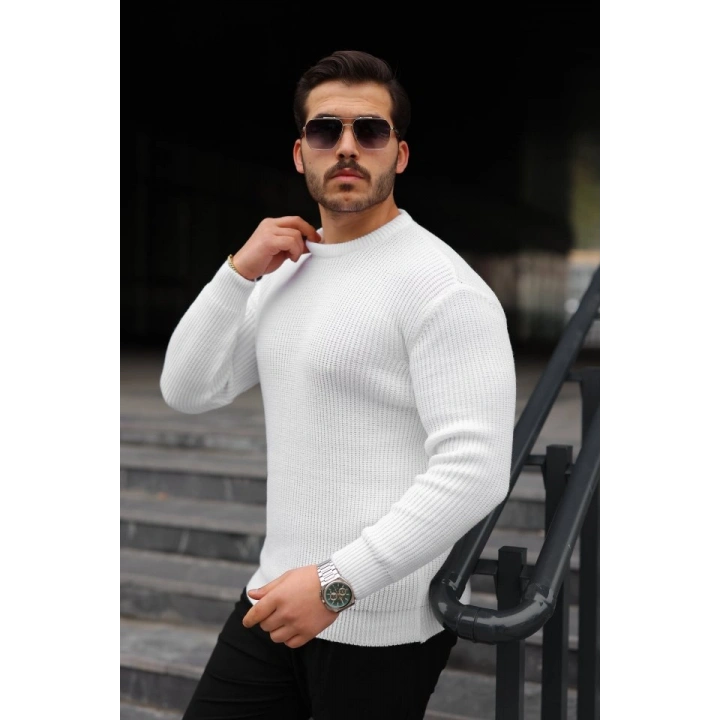 Erkek Bisiklet Yaka Örme Kazak