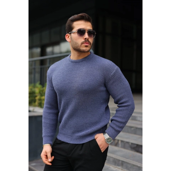 Erkek Bisiklet Yaka Örme Kazak