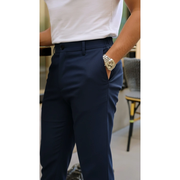 Erkek Cepli Slimfit Atlas Pantolon