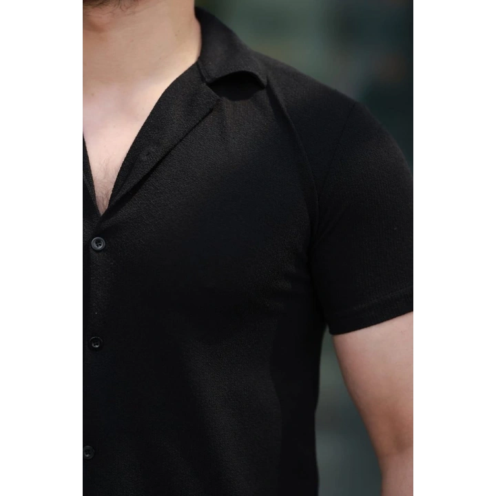 Erkek Kısa Kollu örme Kumaş Pamuklu Gömlek