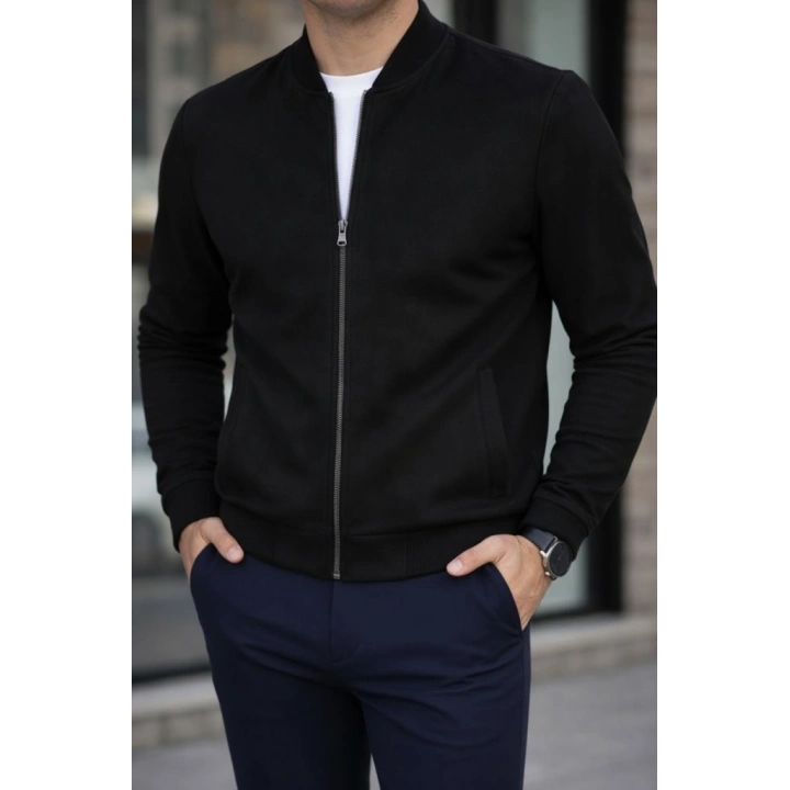 Erkek önden Fermuarlı Içi Astarlı Süet Ceket