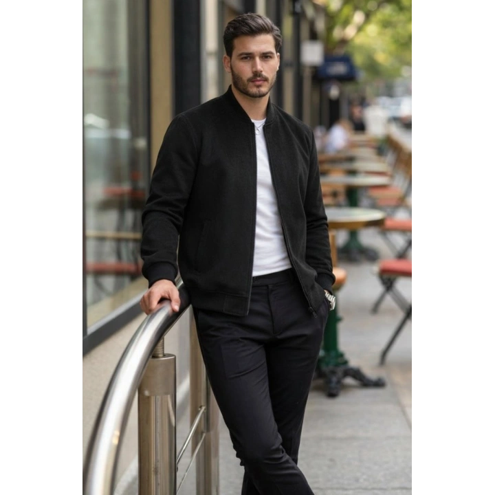Erkek önden Fermuarlı Içi Astarlı Süet Ceket