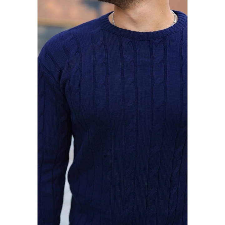 Erkek örgü Desen Bisiklet Yaka Kazak