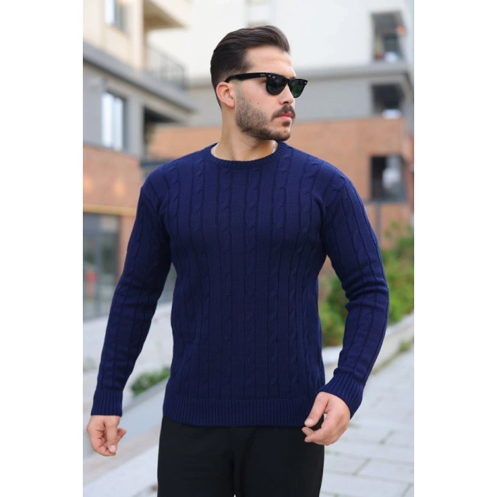 Erkek örgü Desen Bisiklet Yaka Kazak