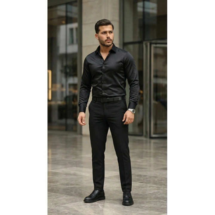 Erkek Saten Klasik Gömlek