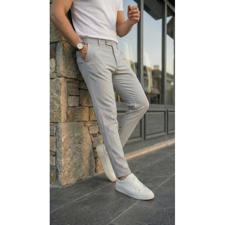 Erkek Slim Fit Dilli Kumaş Pantolon
