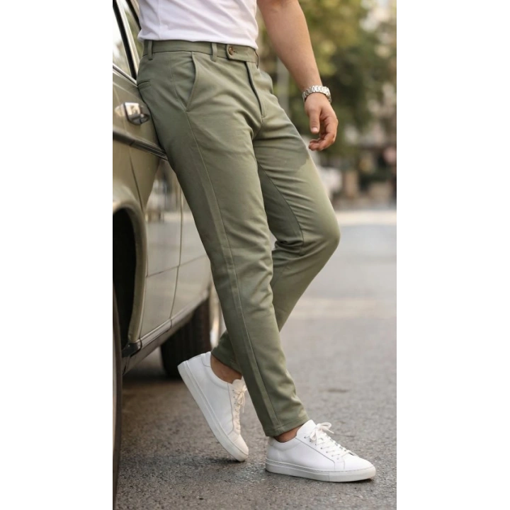 Erkek Slim Fit Dilli Kumaş Pantolon