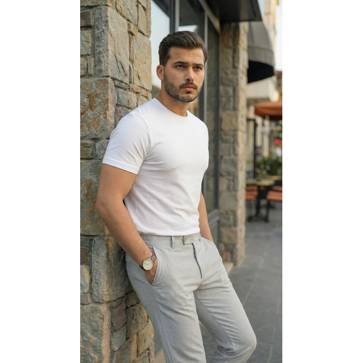 Erkek Slim Fit Dilli Kumaş Pantolon