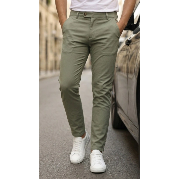 Erkek Slim Fit Dilli Kumaş Pantolon